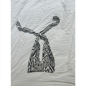 Shein zebra pattern halter neck tank
